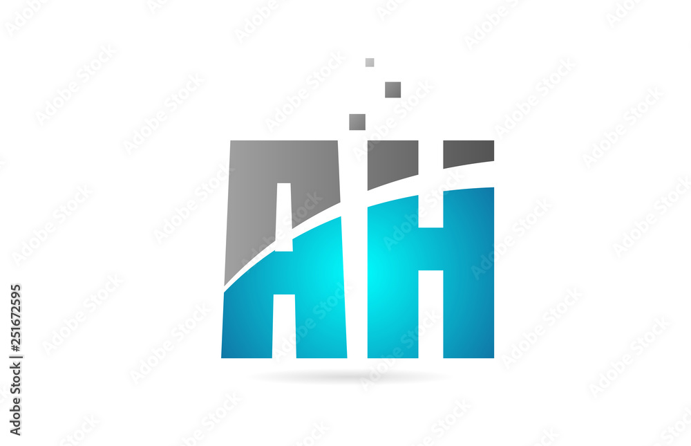 blue grey alphabet letter combination AH A H for logo icon design blue grey alphabet letter combination AH A H for logo icon design