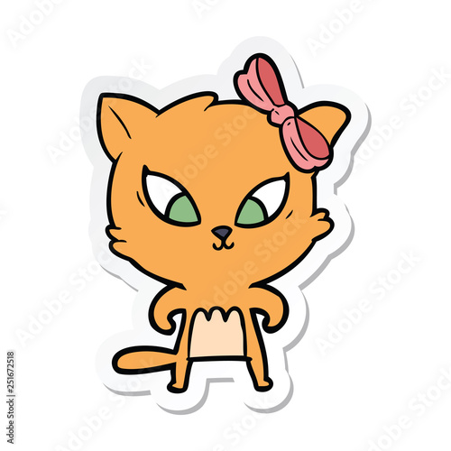sticker of a cartoon cat © lineartestpilot