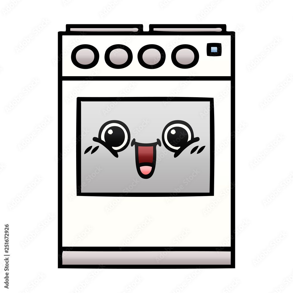gradient shaded cartoon kitchen oven gradient shaded cartoon kitchen oven