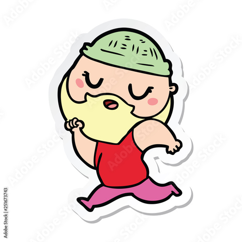 sticker of a cartoon man with beard