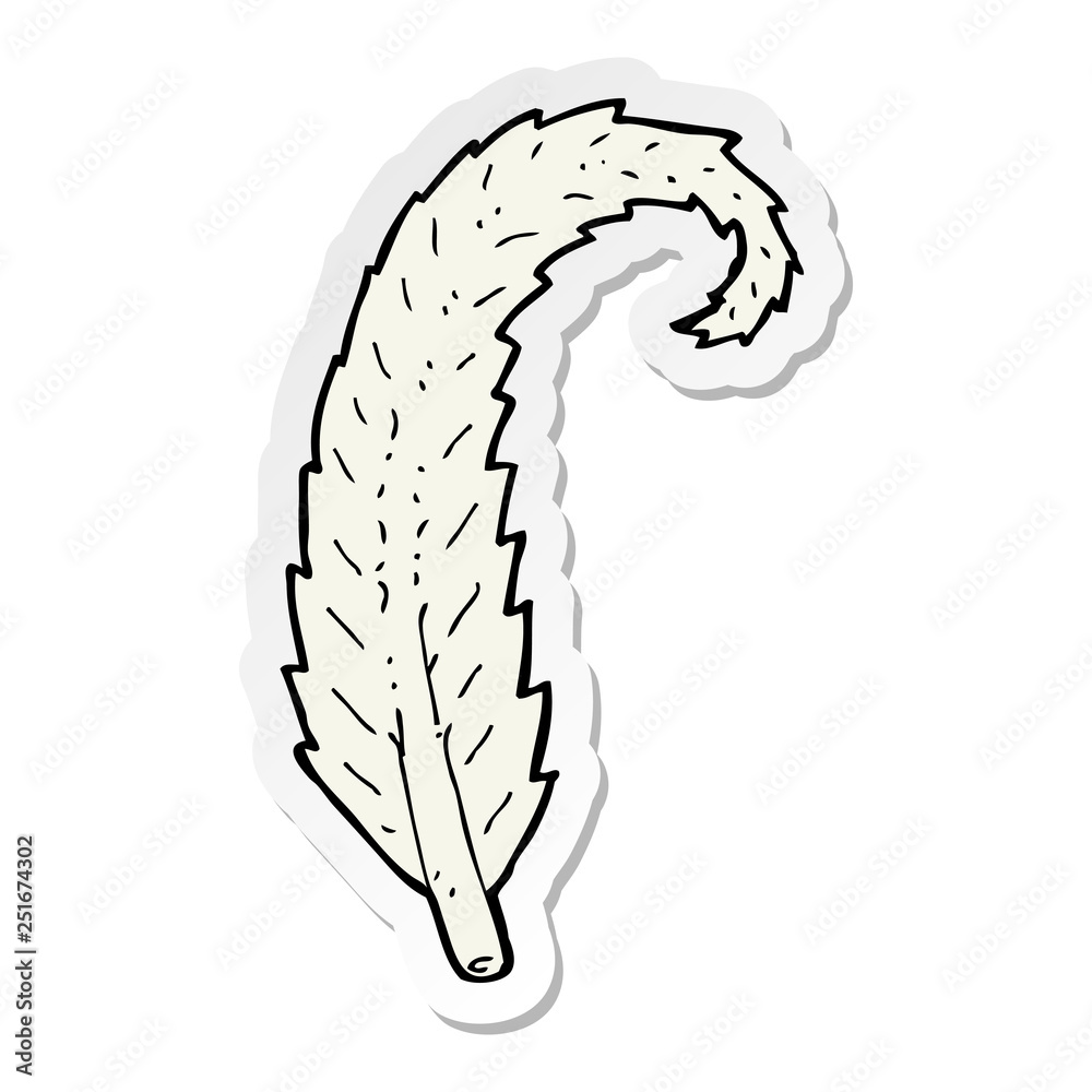 Fototapeta premium sticker of a cartoon feather