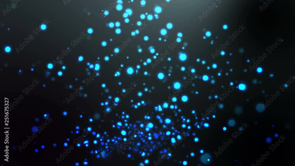 Abstract particles Creative motion graphic vj loop animation . On black background particles bouncing, flow, fall.