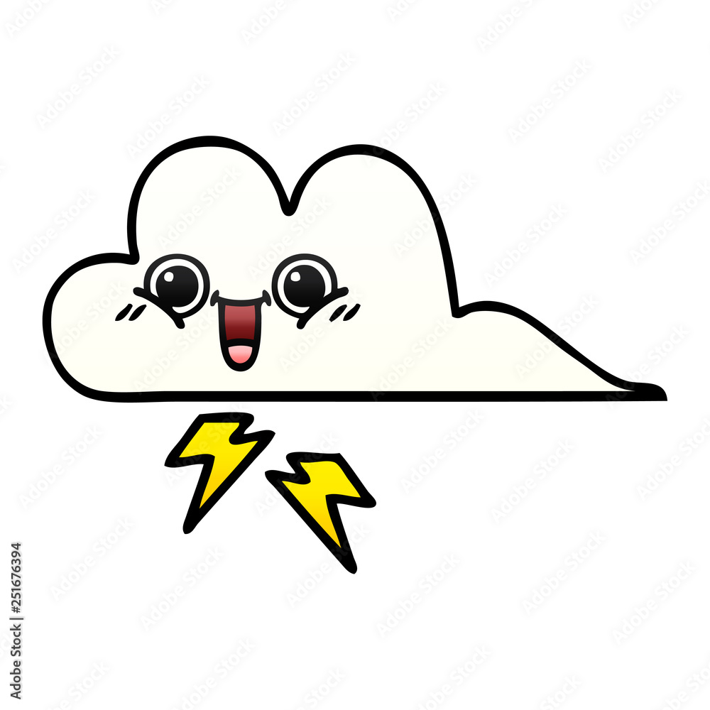 gradient shaded cartoon storm cloud gradient shaded cartoon storm cloud