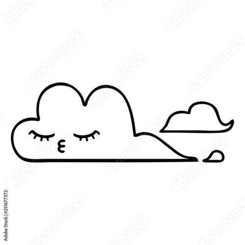line drawing cartoon storm cloud © lineartestpilot