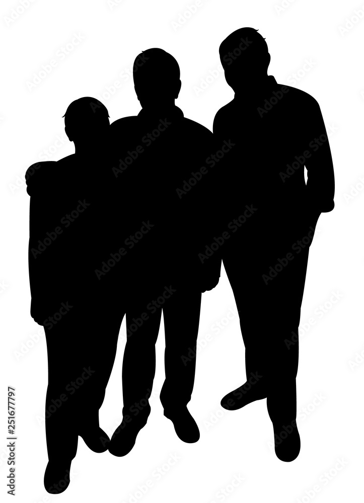 a family together, silhouette vector
