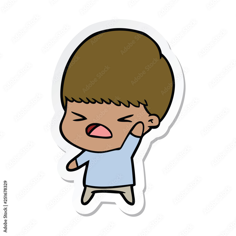 sticker of a cartoon stressed man sticker of a cartoon stressed man