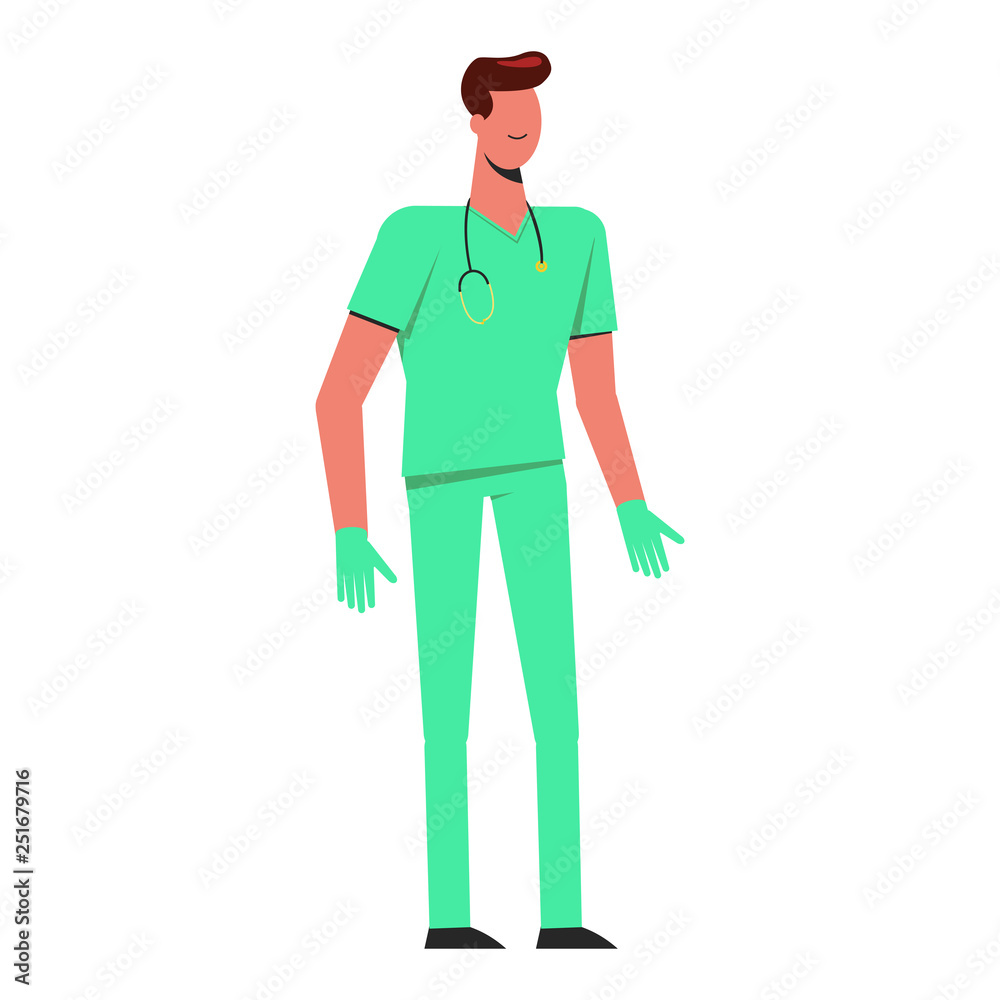 Nurse male flat design