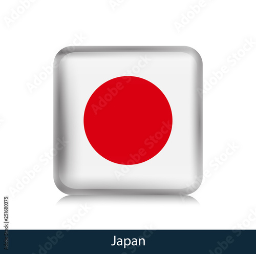 Flag of Japan. Square glossy badge Free Download Flag of Japan. Square glossy badge - GFXLoad
