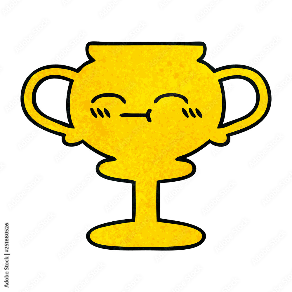retro grunge texture cartoon trophy retro grunge texture cartoon trophy