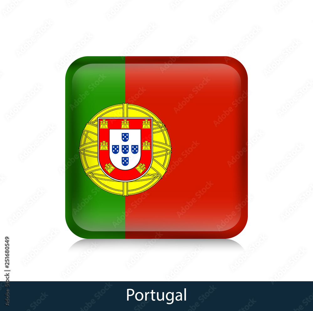 Obraz premium Portugal - Square glossy badge