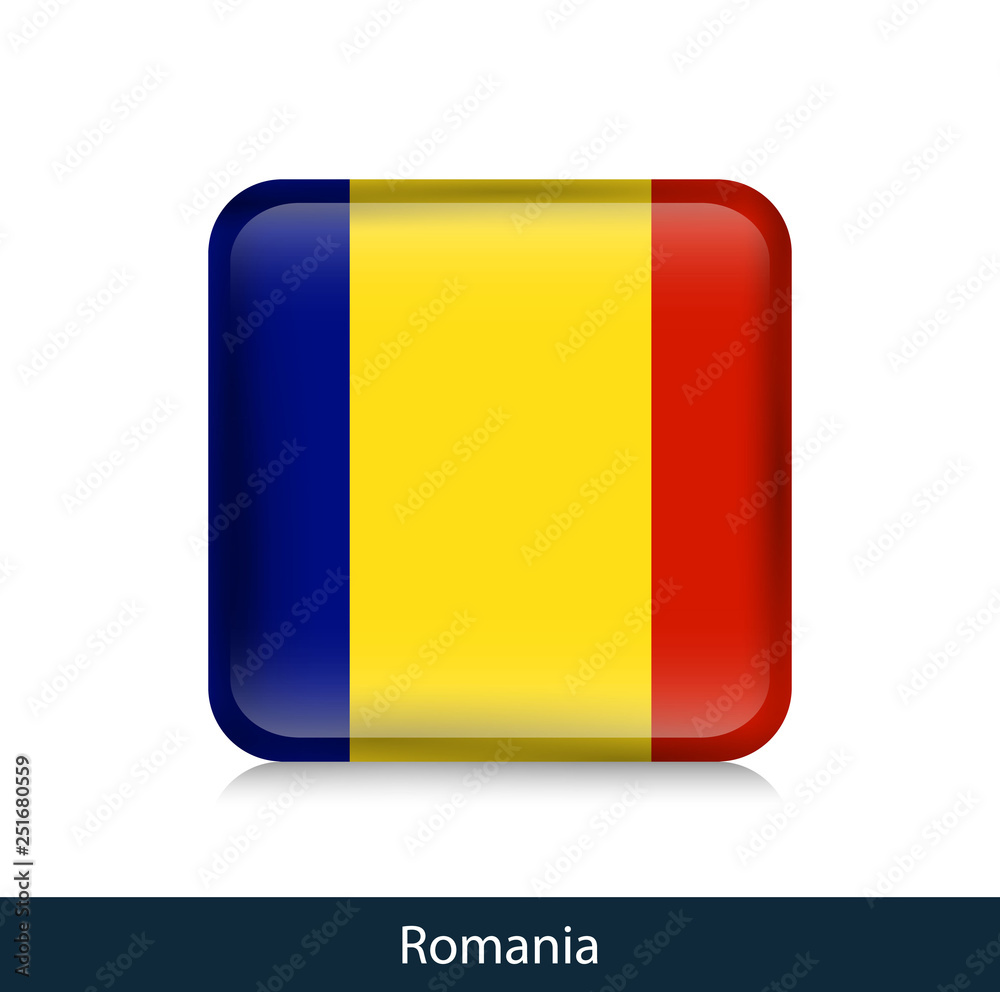 Fototapeta premium Romania - Square glossy badge