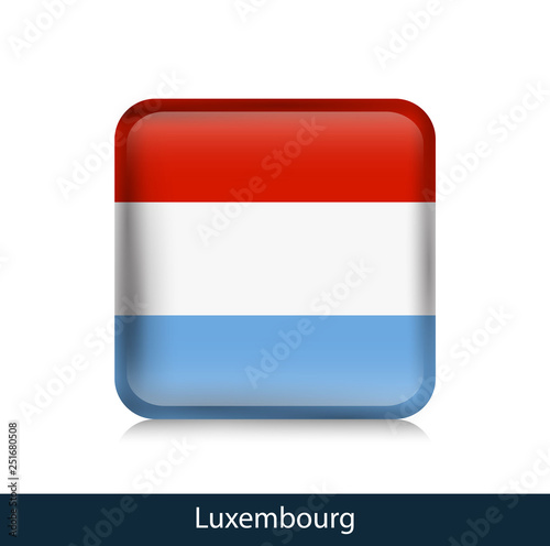 Free Download Luxembourg - Square glossy badge - GFXLoad