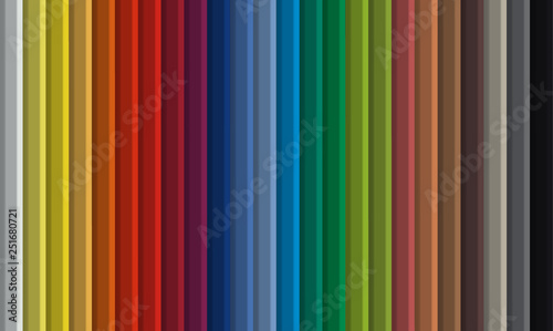 Gruppo di matite colorate allineate per gradazione di colore