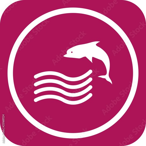 Vector Swimming Dolphin Icon