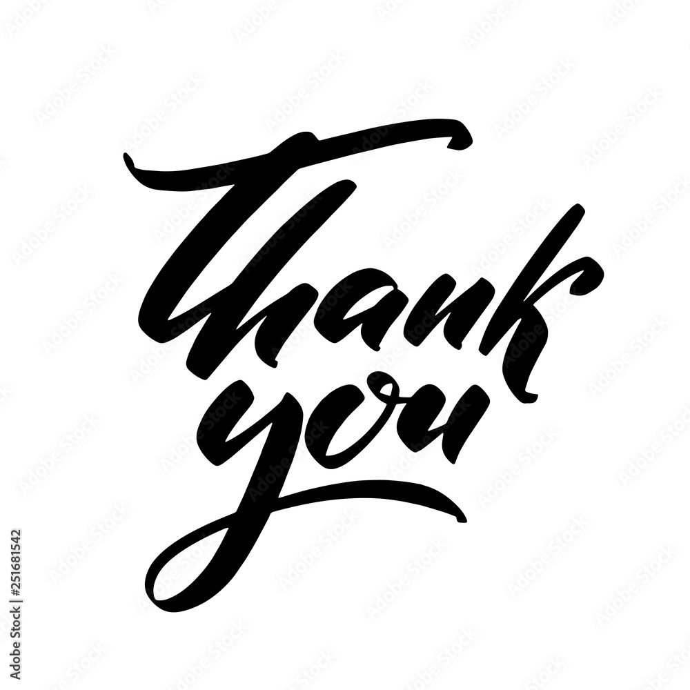 Thank you. Hand drawn creative calligraphy and brush pen lettering, design for holiday greeting cards and invitations. Thank you. Hand drawn creative calligraphy and brush pen lettering, design for holiday greeting cards and invitations.