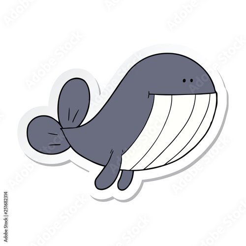 sticker of a cartoon whale