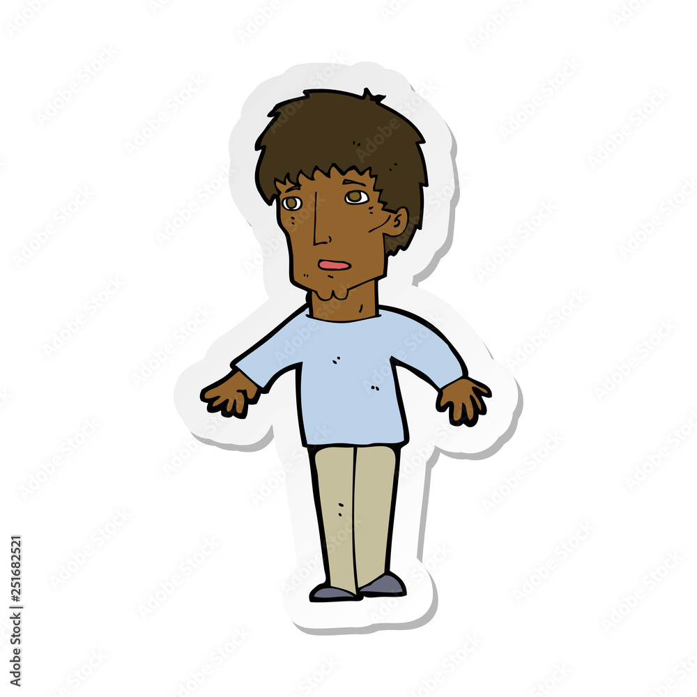 sticker of a cartoon surprised man sticker of a cartoon surprised man