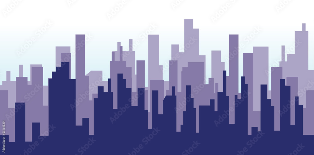 Illustration of city silhouette design