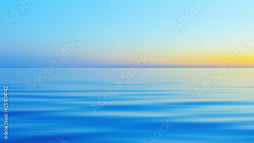 Abstract Motion Blurred Blue With Yellow Night Seascape Background