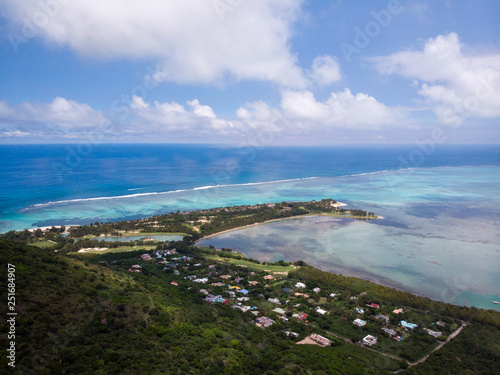 Fototapeta Naklejka Na Ścianę i Meble -  Mauritius aerial photo. Island with beautiful beaches. 2019