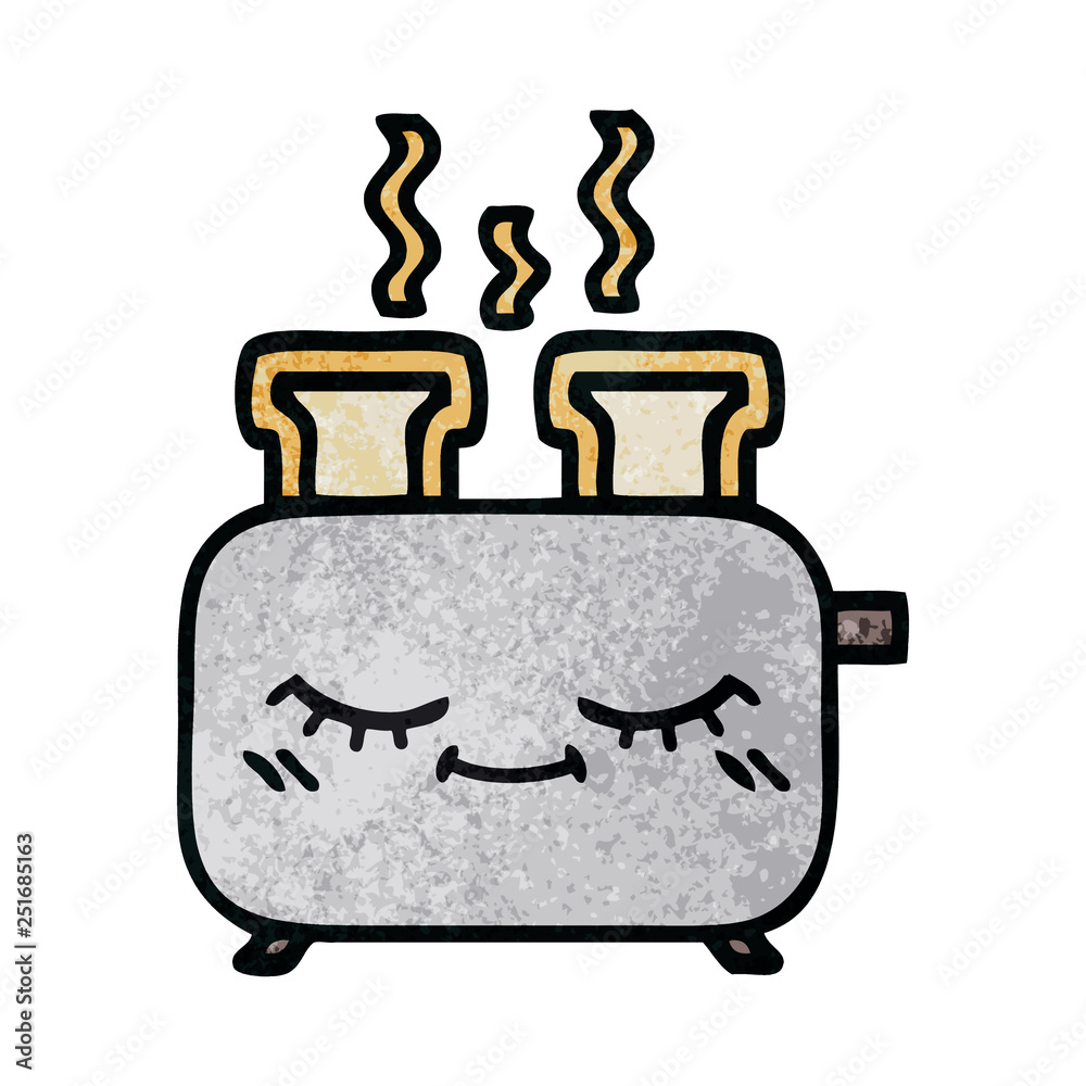retro grunge texture cartoon of a toaster retro grunge texture cartoon of a toaster