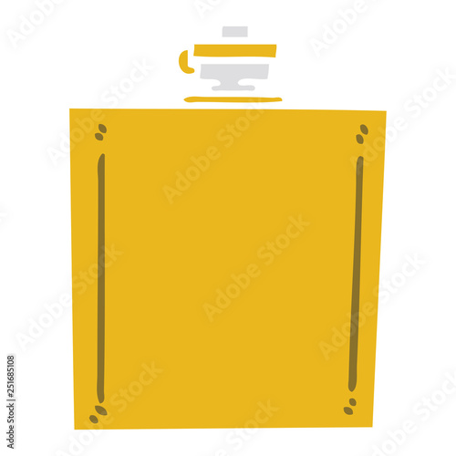 quirky hand drawn cartoon hip flask