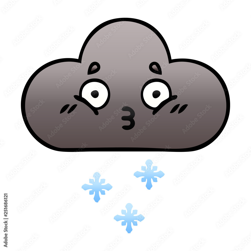 gradient shaded cartoon storm snow cloud gradient shaded cartoon storm snow cloud