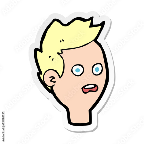 sticker of a cartoon shocked man