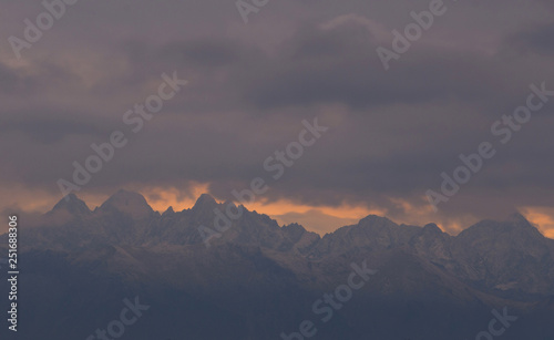 Sunset in mountains, Alps, Italy © Marcin