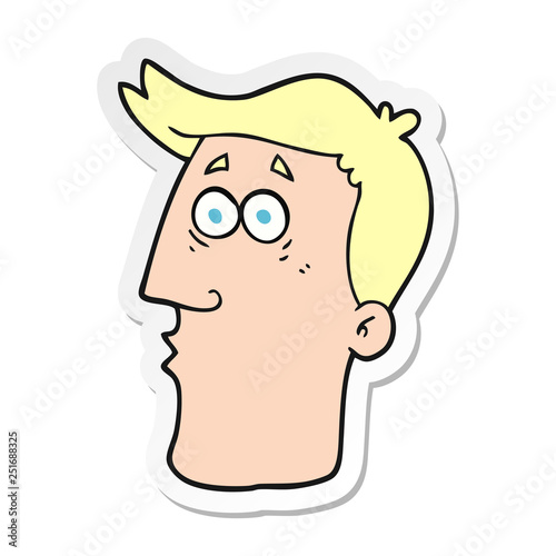 sticker of a cartoon male face