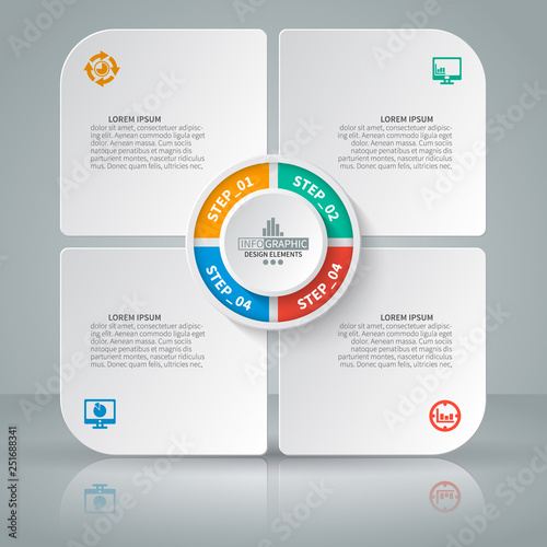 Abstract 3D Paper Infographics. Business template .Vector illustration
