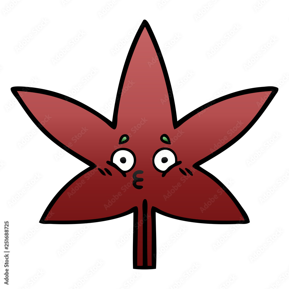 gradient shaded cartoon autumnal leaf gradient shaded cartoon autumnal leaf