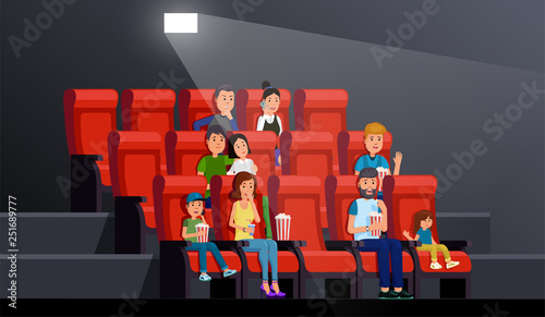 People watching movie