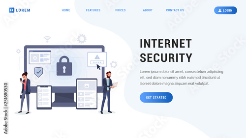 Internet security landing web page