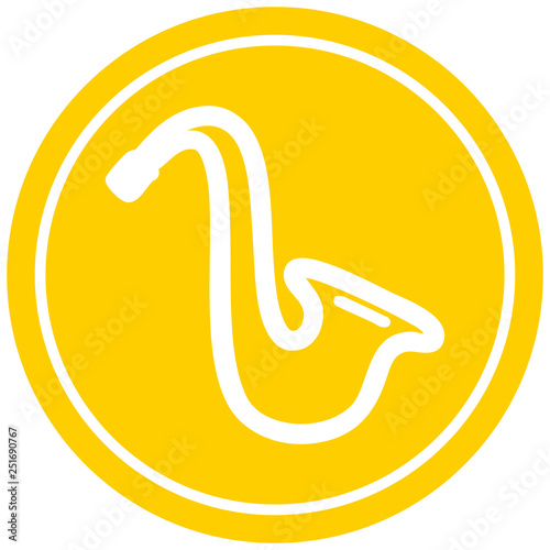 musical instrument saxophone circular icon
