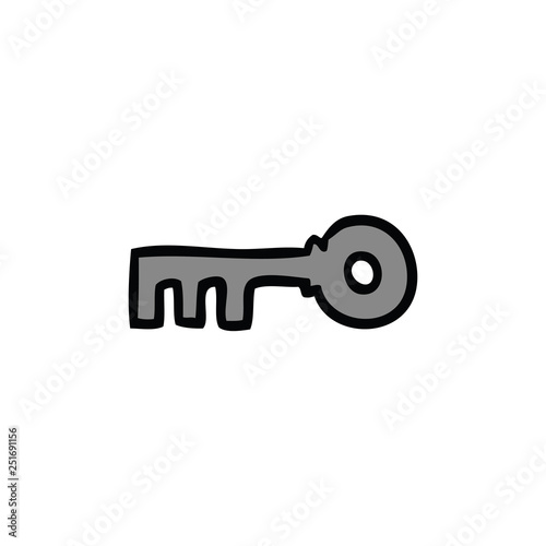 cartoon doodle of a brass key