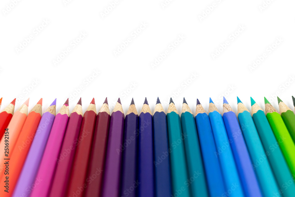 color pencils isolated on white background color pencils isolated on white background