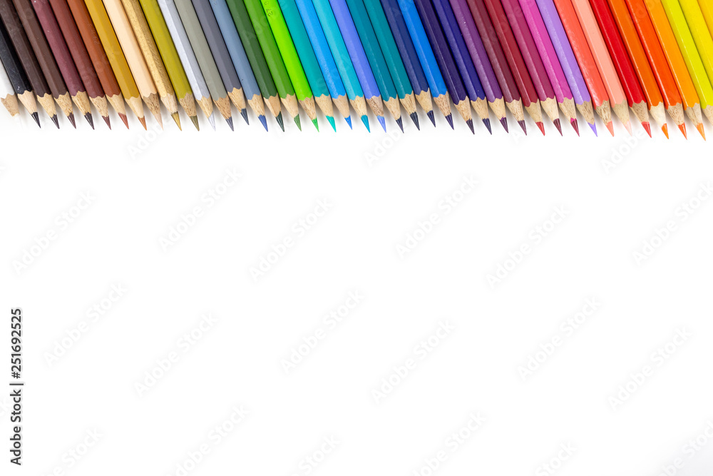 Fototapeta premium colored pencils isolated on white background