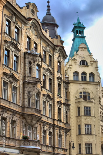 Renaissance style palaces in Prague  Czech Republic