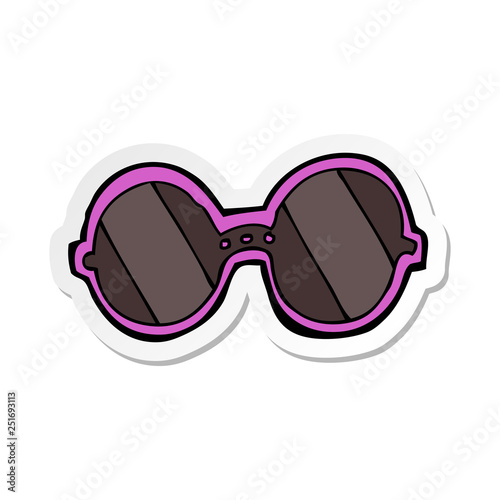 sticker of a cartoon sunglasses