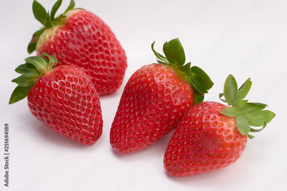 close up picture of fresh strawberries with white background close up picture of fresh strawberries with white background