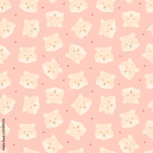 Braght childish seamless pattern with funny creative dogs on pink background. Trendy cartoon animals vector background. Perfect for nursery decoration, fabric, textile, kids apparel, wrapping paper.