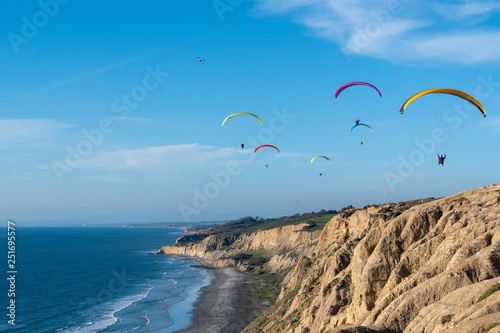 paragliders in the sky