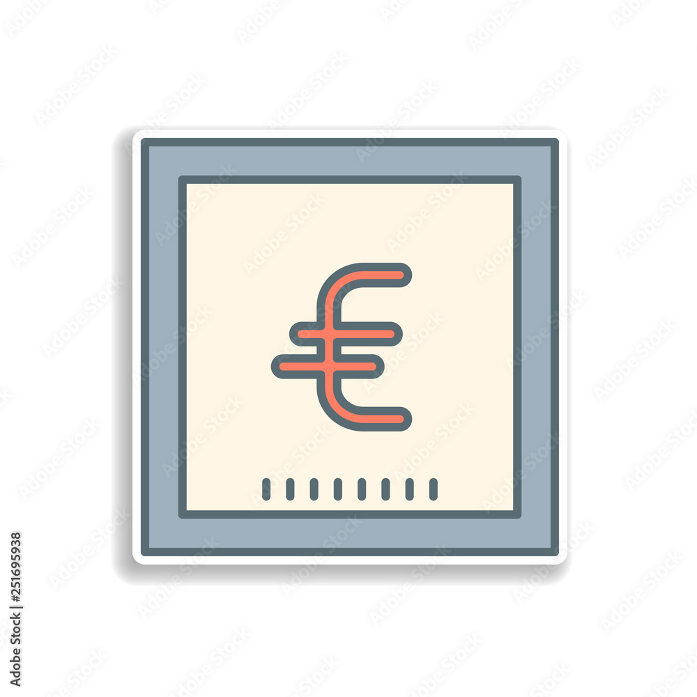 euro banknote sticker icon. Element of color banking icon. Premium quality sticker design icon. Signs and symbols collection icon for websites, web design euro banknote sticker icon. Element of color banking icon. Premium quality sticker design icon. Signs and symbols collection icon for websites, web design