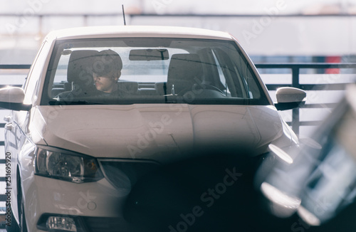 Gangster sitting in the car