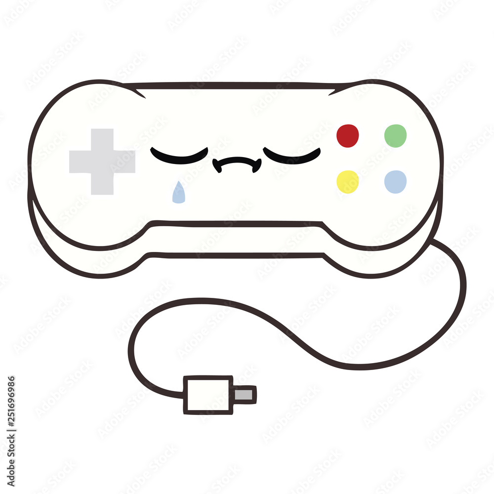 flat color retro cartoon game controller flat color retro cartoon game controller