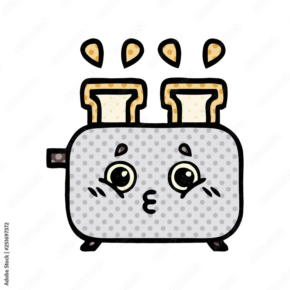 comic book style cartoon of a toaster comic book style cartoon of a toaster