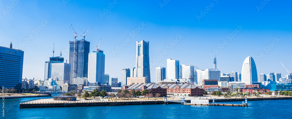 横浜　みなとみらい　全景　ワイド