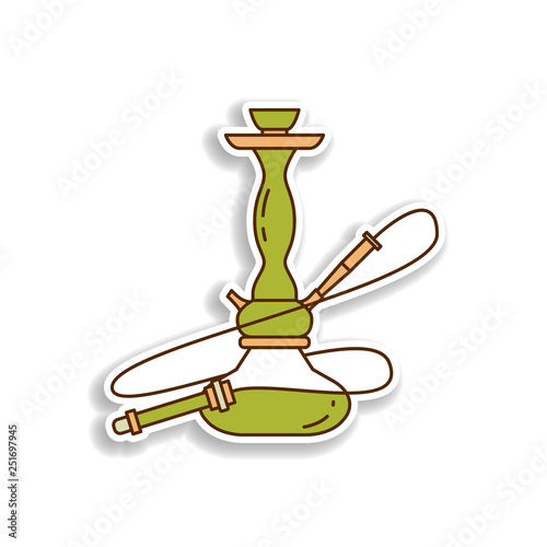 hookah  sticker icon. Element of color Arabic culture icon. Premium quality sticker design icon. Signs and symbols collection icon for websites, web design