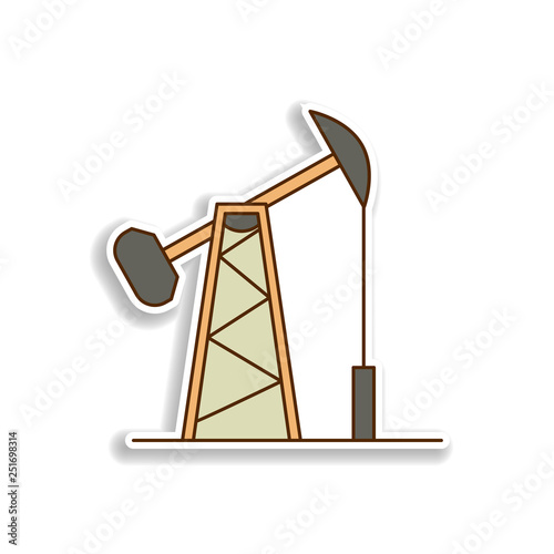 oil derrick  sticker icon. Element of color Arabic culture icon. Premium quality sticker design icon. Signs and symbols collection icon for websites, web design